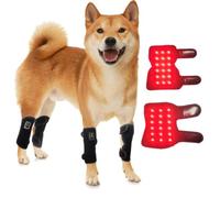 oiakus Pet Red Light Physical Therapy Pad, Calf Heating Pad, Red Light Heating Pad, 5 Speed Adjustment, 1 Front Leg Band and 1 Rear Leg Band, Timer Setting, For Older Dogs and Cats with Muscle Pain