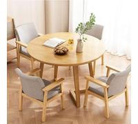 oiakus Round Dining Table Set, Modern Kitchen Dining Table with 4 Wooden Chairs, Stylish Conference Table for Living Room & Restaurant, Solid Wood Legs, 80cm, for Restaurant, Kitchen, Bedroom