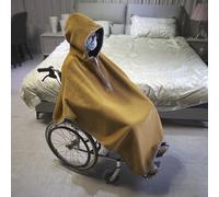 oiakus Wheelchair Blanket, Winter Wheelchair Blanket for Adults, Thick Plush Blanket, with Hood, Windproof Wheelchair Coa, for Cold, Fleece Lined Poncho