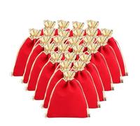 OIANCH 25pcs Drawstring Jewelry Pouch, Jewelry Bag Organizer with Single - Faced Flocking Fabric, Soft and Smooth Storage Bags for Necklace Bracelet Stone, Includes 25pcs Red Wine Re (12 * 16cm)