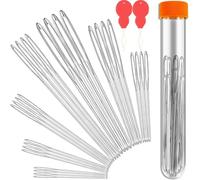 OIATAIO-12 PCS Large-Eye Blunt Needles, Stainless Steel Yarn Knitting Needles, Sewing Needles for Hand Sewing, Crafting Knitting Weaving Stringing Needles, Perfect for Finishing Off Crochet Projects