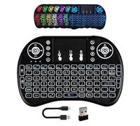 oibek 2.4G Mini Wireless Keyboard with Touchpad, Handheld Remote with 7-Color Backlit and Rechargeable for Smart TV, Android TV Box, PC, Laptop, FireStick, HTPC, PS3, PS4, Raspberry Pi, KODI, Windows