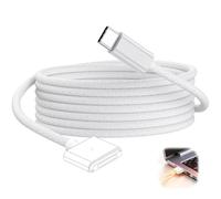 oibek USB C to Magnetic 3 Cable 2M 140W Fast Charging Braided Cord Compatible with MacBook Air 13/15 Inch(M2, M4, 2025), MacBook Pro 14/16 Inch (M1/M2/M3 Pro/Max 2021-2024),Strong Magnet (white)