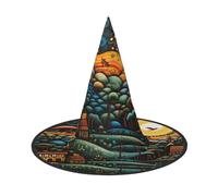 OIBNKCN A comic town Halloween Hat Witch Hat – Perfect for Women, Men,Witches Hat Decor for Hanging, and Party Use