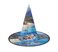 OIBNKCN A fairy tale town Halloween Hat Witch Hat – Perfect for Women, Men,Witches Hat Decor for Hanging, and Party Use