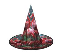 OIBNKCN A group of flamingos Halloween Hat Witch Hat – Perfect for Women, Men,Witches Hat Decor for Hanging, and Party Use