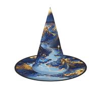 OIBNKCN A landscape shimmering Halloween Hat Witch Hat - Perfect for Women, Men,Witches Hat Decor for Hanging, and Party Use