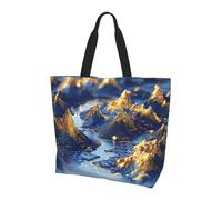 OIBNKCN A landscape shimmering Ladies large capacity single shoulder shopping bag-Durable Water-Resistant Lightweight for Daily Use