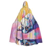 OIBNKCN A little dog lying Suitable for both men and women, adult hooded robes, cloaks, knights, stylish and cool role-playing costumes