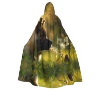 OIBNKCN adorable little dog Suitable for both men and women, adult hooded robes, cloaks, knights, stylish and cool role-playing costumes