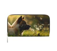 OIBNKCN adorable little dog Women's wallet with large capacity, long handheld leather wallet, Black, One Size