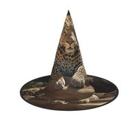OIBNKCN African leopards resting Halloween Hat Witch Hat - Perfect for Women, Men,Witches Hat Decor for Hanging, and Party Use