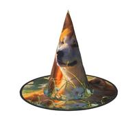 OIBNKCN Akita Inu under the Sun Halloween Hat Witch Hat - Perfect for Women, Men,Witches Hat Decor for Hanging, and Party Use