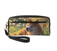 OIBNKCN Akita Inu under the Sun Versatile Travel Makeup Bag - Double-Sided Print, Ultra-Soft PU Leather Cosmetic Organizer for Women, Mothers Day Gifts & Teacher Appreciation