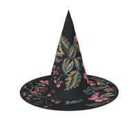 OIBNKCN Ancient flowers Halloween Hat Witch Hat â€“ Perfect for Women, Men,Witches Hat Decor for Hanging, and Party Use