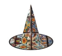 OIBNKCN Ancient patterns Halloween Hat Witch Hat â€“ Perfect for Women, Men,Witches Hat Decor for Hanging, and Party Use