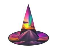 OIBNKCN Aurora at the highway Halloween Hat Witch Hat – Perfect for Women, Men,Witches Hat Decor for Hanging, and Party Use