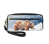 OIBNKCN Bears foraging Versatile Travel Makeup Bag - Double-Sided Print, Ultra-Soft PU Leather Cosmetic Organizer for Women, Mothers Day Gifts & Teacher Appreciation