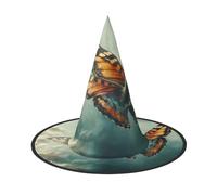 OIBNKCN Butterflies dancing in the air Halloween Hat Witch Hat - Perfect for Women, Men,Witches Hat Decor for Hanging, and Party Use