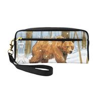 OIBNKCN Cartoon teddy bears Versatile Travel Makeup Bag - Double-Sided Print, Ultra-Soft PU Leather Cosmetic Organizer for Women, Mothers Day Gifts & Teacher Appreciation