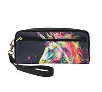 OIBNKCN Charming Colorful Horse Versatile Travel Makeup Bag - Double-Sided Print, Ultra-Soft PU Leather Cosmetic Organizer for Women, Mothers Day Gifts & Teacher Appreciation