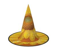OIBNKCN Chrysanthemums with dew. Halloween Hat Witch Hat - Perfect for Women, Men,Witches Hat Decor for Hanging, and Party Use