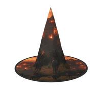 OIBNKCN City of Flames Halloween Hat Witch Hat â€“ Perfect for Women, Men,Witches Hat Decor for Hanging, and Party Use