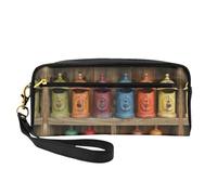 OIBNKCN Colorful Bell Versatile Travel Makeup Bag - Double-Sided Print, Ultra-Soft PU Leather Cosmetic Organizer for Women, Mothers Day Gifts & Teacher Appreciation