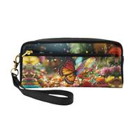 OIBNKCN Colorful butterflies dance Versatile Travel Makeup Bag - Double-Sided Print, Ultra-Soft PU Leather Cosmetic Organizer for Women, Mothers Day Gifts & Teacher Appreciation