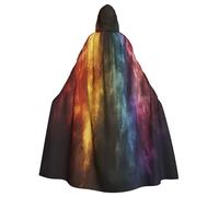 OIBNKCN Colorful flame Hooded Cloak for Men and Women-Durable and Stylish Black Cloak with Hood for Halloween, Cosplay and More.