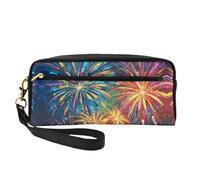 OIBNKCN Colorful flowers like fireworks Versatile Travel Makeup Bag - Double-Sided Print, Ultra-Soft PU Leather Cosmetic Organizer for Women, Mothers Day Gifts & Teacher Appreciation