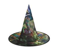 OIBNKCN Colorful Lizards Under the Sun Halloween Hat Witch Hat - Perfect for Women, Men,Witches Hat Decor for Hanging, and Party Use