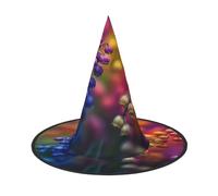 OIBNKCN Colorful silver bell flower Halloween Hat Witch Hat - Perfect for Women, Men,Witches Hat Decor for Hanging, and Party Use