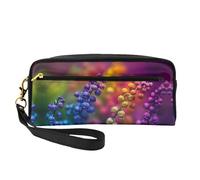 OIBNKCN Colorful silver bell flower Versatile Travel Makeup Bag - Double-Sided Print, Ultra-Soft PU Leather Cosmetic Organizer for Women, Mothers Day Gifts & Teacher Appreciation