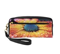 OIBNKCN Dew Chrysanthemum Versatile Travel Makeup Bag - Double-Sided Print, Ultra-Soft PU Leather Cosmetic Organizer for Women, Mothers Day Gifts & Teacher Appreciation