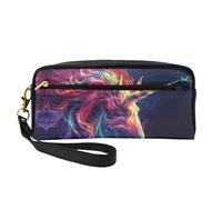 OIBNKCN Dreamy colored wooden horse Versatile Travel Makeup Bag - Double-Sided Print, Ultra-Soft PU Leather Cosmetic Organizer for Women, Mothers Day Gifts & Teacher Appreciation