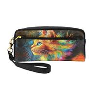 OIBNKCN dreamy little cat Versatile Travel Makeup Bag - Double-Sided Print, Ultra-Soft PU Leather Cosmetic Organizer for Women, Mothers Day Gifts & Teacher Appreciation