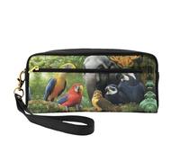 OIBNKCN Elephants and birds Versatile Travel Makeup Bag - Double-Sided Print, Ultra-Soft PU Leather Cosmetic Organizer for Women, Mothers Day Gifts & Teacher Appreciation