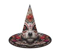 OIBNKCN Evil flower kitten Halloween Hat Witch Hat â€“ Perfect for Women, Men,Witches Hat Decor for Hanging, and Party Use