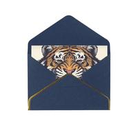 OIBNKCN Fierce tigerUnique Elegant Greeting Cards-Blank Inside, All Occasion Card Assortment,Includes Envelopes and Gold Stickers.