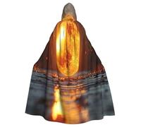 OIBNKCN Flame ball Hooded Cloak for Men and Women-Durable and Stylish Black Cloak with Hood for Halloween, Cosplay and More.