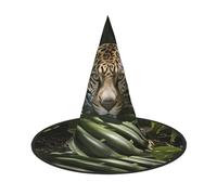 OIBNKCN Focused on the majestic tiger Halloween Hat Witch Hat - Perfect for Women, Men,Witches Hat Decor for Hanging, and Party Use