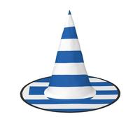 OIBNKCN Greek flag Halloween Hat Witch Hat – Perfect for Women, Men,Witches Hat Decor for Hanging, and Party Use