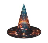 OIBNKCN Lantern in the water. Halloween Hat Witch Hat – Perfect for Women, Men,Witches Hat Decor for Hanging, and Party Use