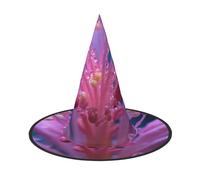 OIBNKCN Lily flowers filled with dew Halloween Hat Witch Hat - Perfect for Women, Men,Witches Hat Decor for Hanging, and Party Use