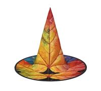 OIBNKCN maple leaves with dew Halloween Hat Witch Hat – Perfect for Women, Men,Witches Hat Decor for Hanging, and Party Use