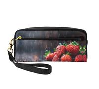 OIBNKCN Mature strawberries Versatile Travel Makeup Bag - Double-Sided Print, Ultra-Soft PU Leather Cosmetic Organizer for Women, Mothers Day Gifts & Teacher Appreciation