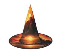 OIBNKCN mountain range glowing Halloween Hat Witch Hat - Perfect for Women, Men,Witches Hat Decor for Hanging, and Party Use