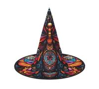 OIBNKCN Mysterious Rainbow Butterfly Halloween Hat Witch Hat - Perfect for Women, Men,Witches Hat Decor for Hanging, and Party Use