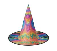 OIBNKCN Mysterious Rainbow Eyes Halloween Hat Witch Hat - Perfect for Women, Men,Witches Hat Decor for Hanging, and Party Use